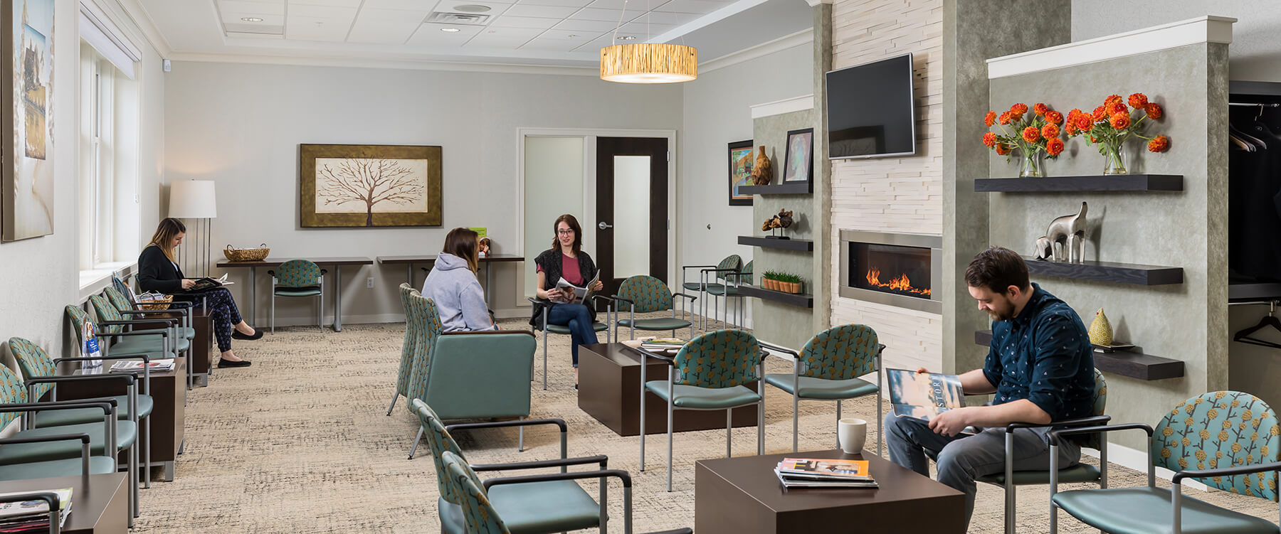 Retina Specialists of Michigan waiting room rendering