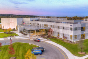 Aerial view of South Christian High School entrance