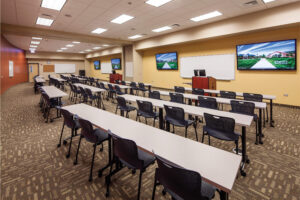 Empty classroom inside Trinity Christian College Athletic and Recreation Center