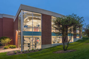 exterior shot looking into the Trinity Christian College Athletic and Recreation Center