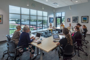 interior view of conference room inside the Grand Rapids Christian School admin building