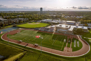 Ariel view of the Timothy Christian Schools' Trojan Stadium