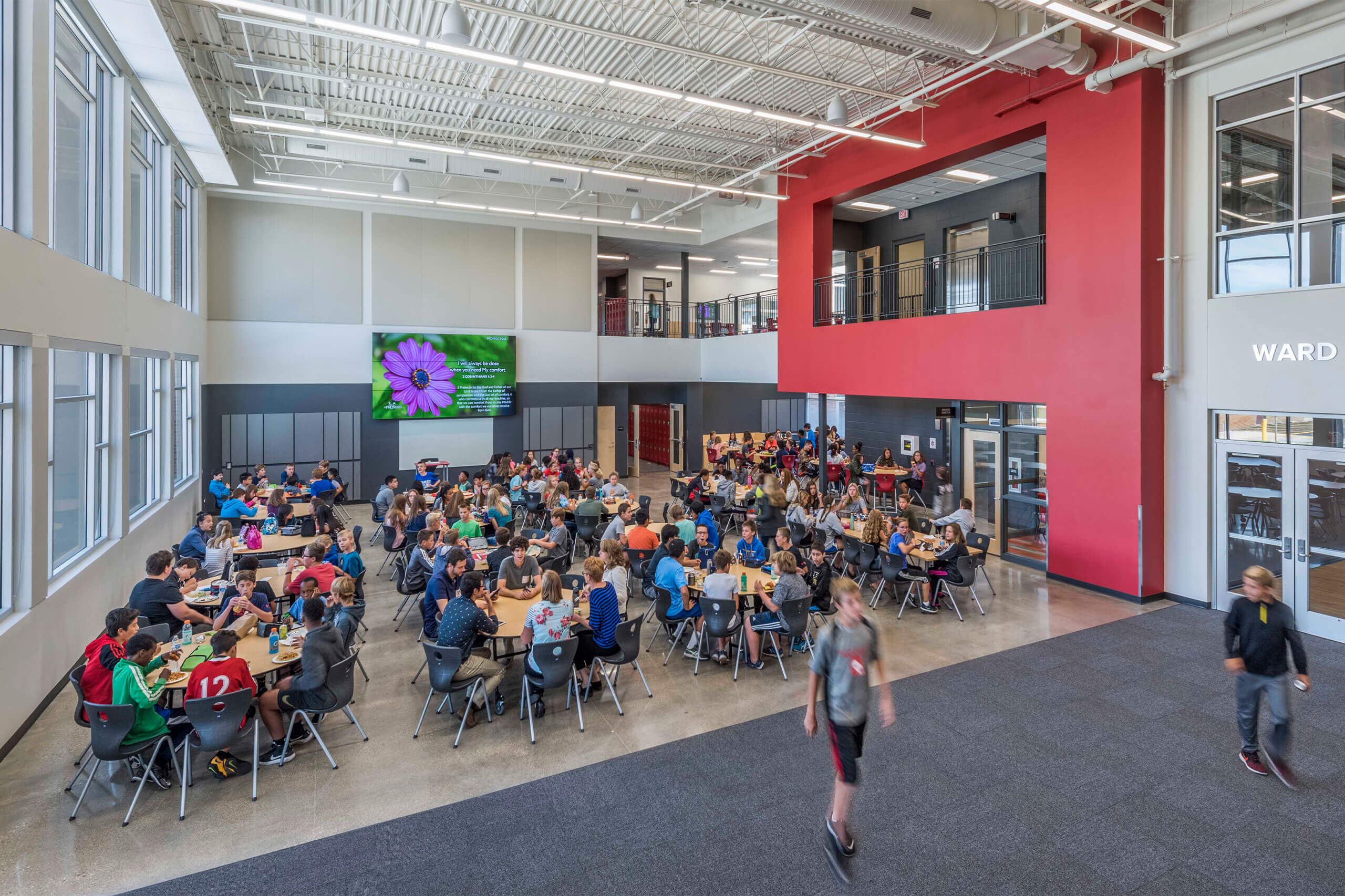 Interior of Timothy Christian Middle School cafeteria