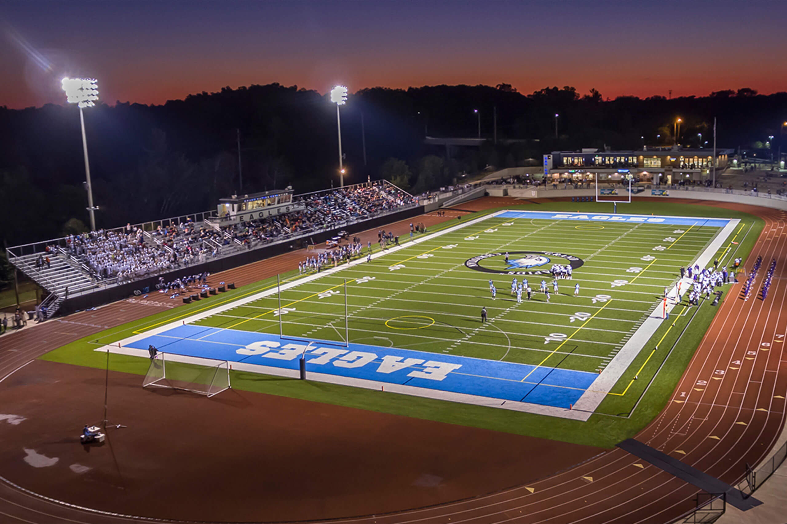 Eagles stadium football field at night