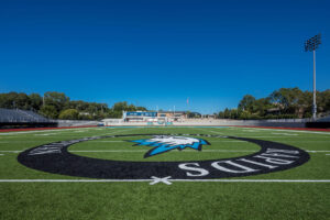 Close up of the Eagles Stadium field