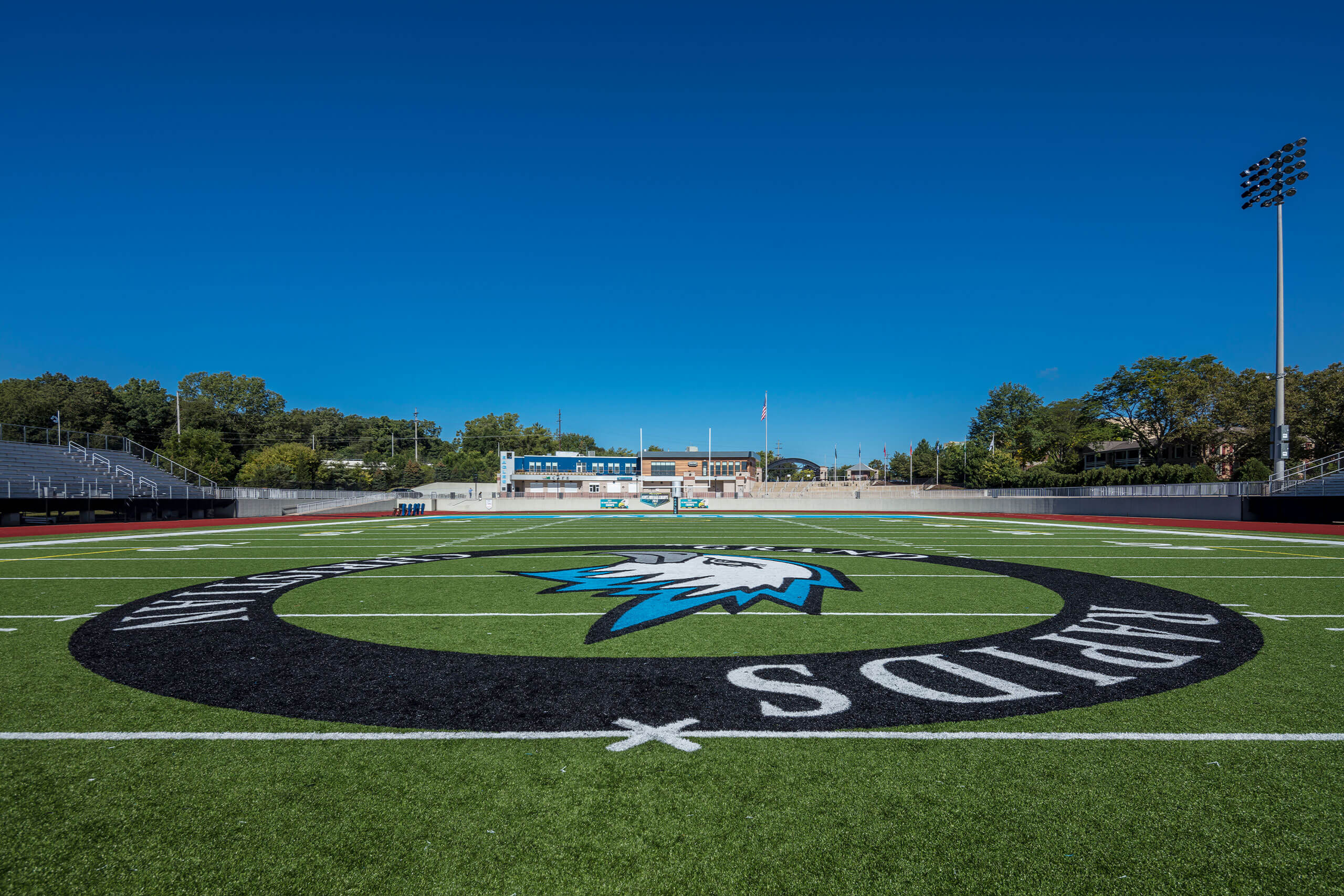 Close up of the Eagles Stadium field