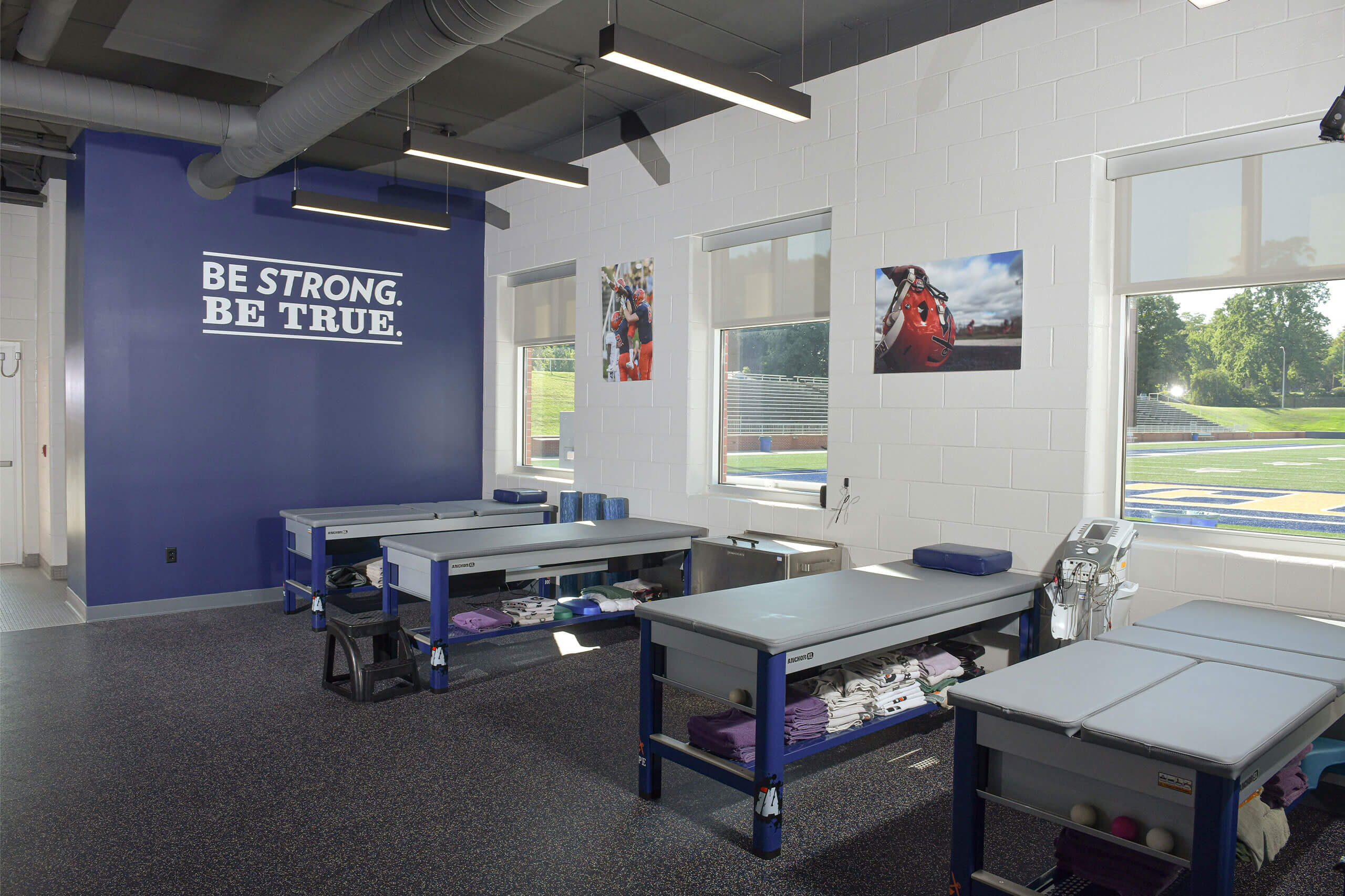 Athletic training room in the Jim Heeringa Athletic Center