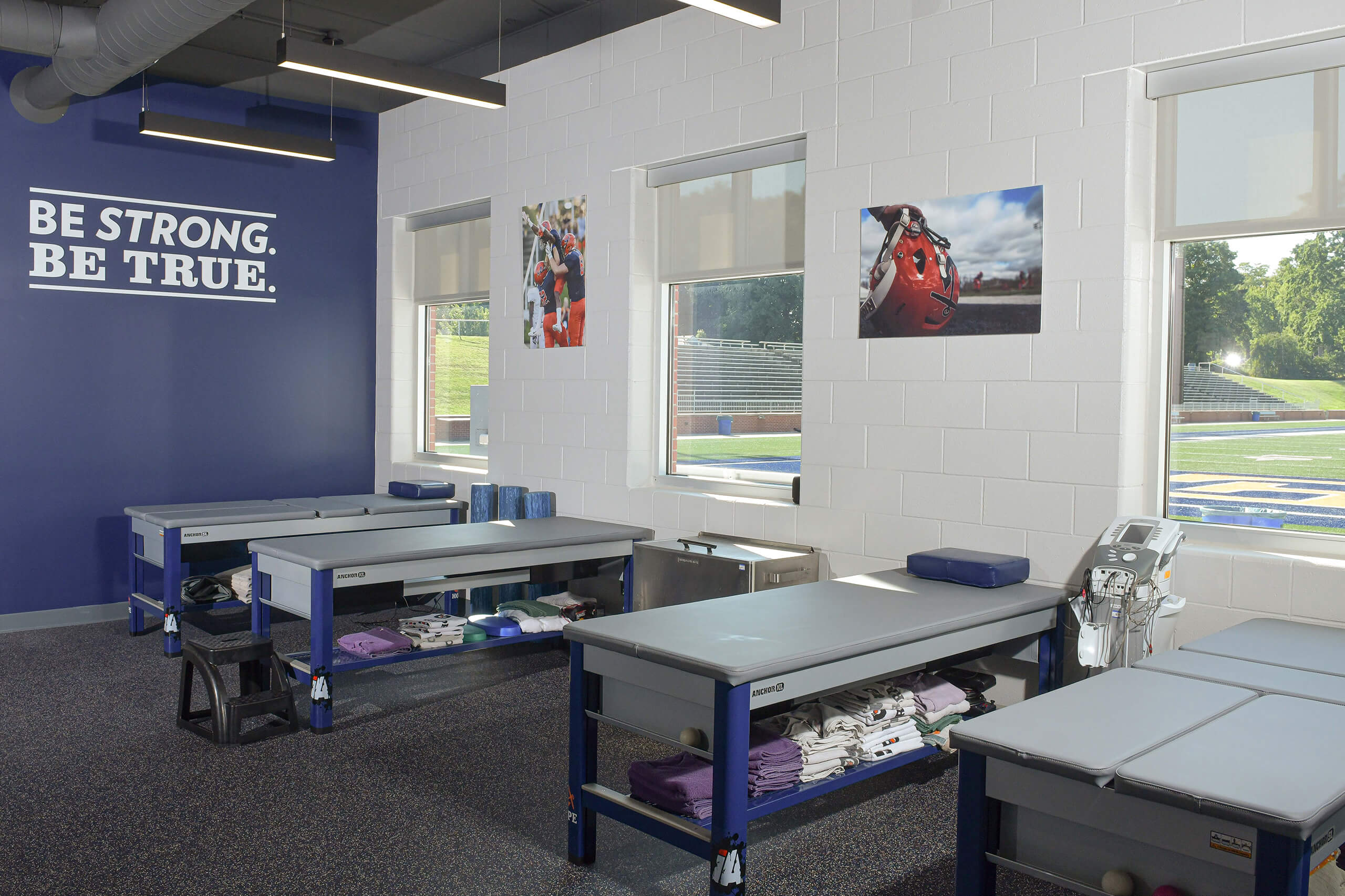 Athletic training room in the Jim Heeringa Athletic Center