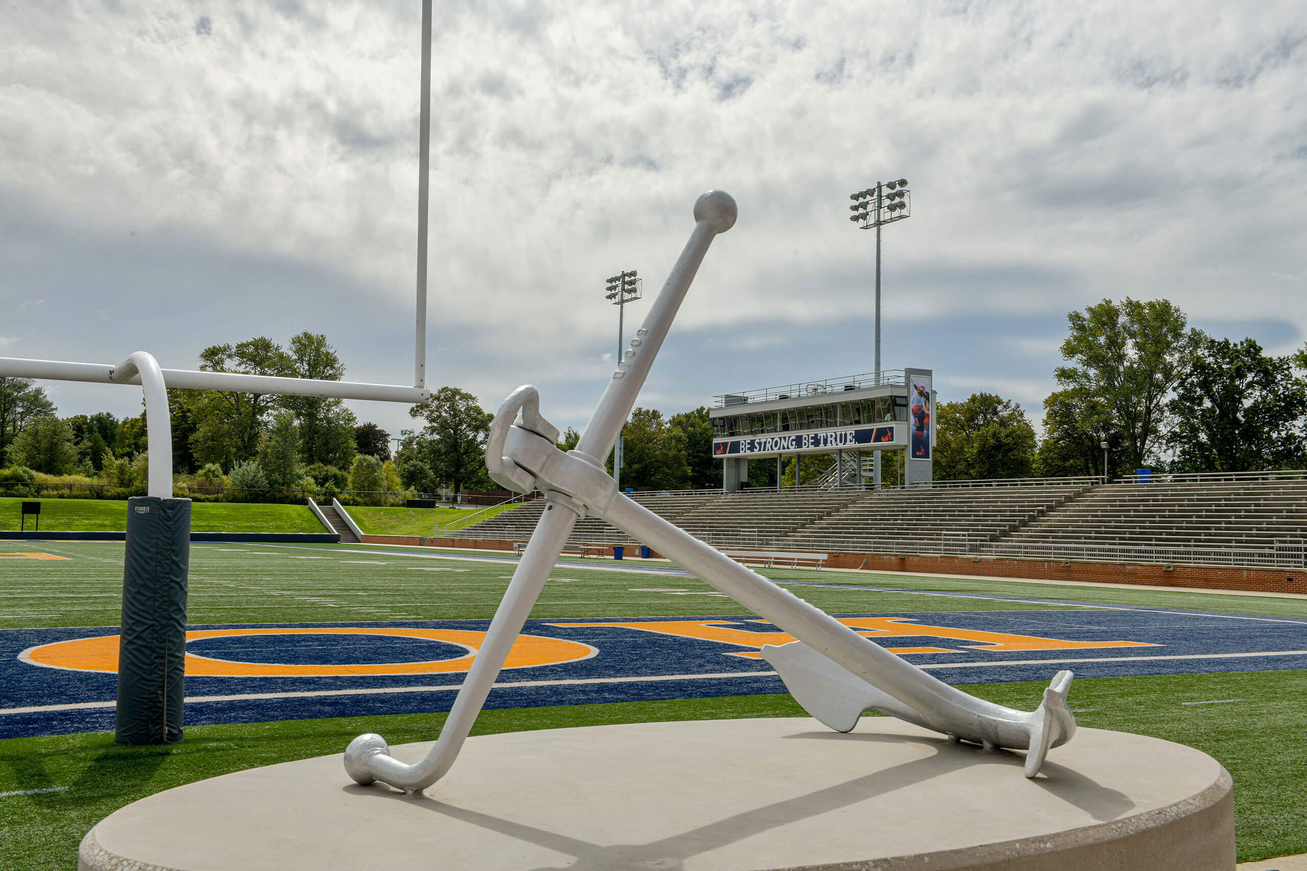 Anchor, stands and football field at Hope College