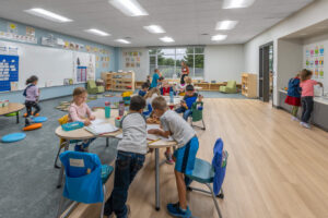 Kindergarten students in the classroom at Bethany Christian Schools.