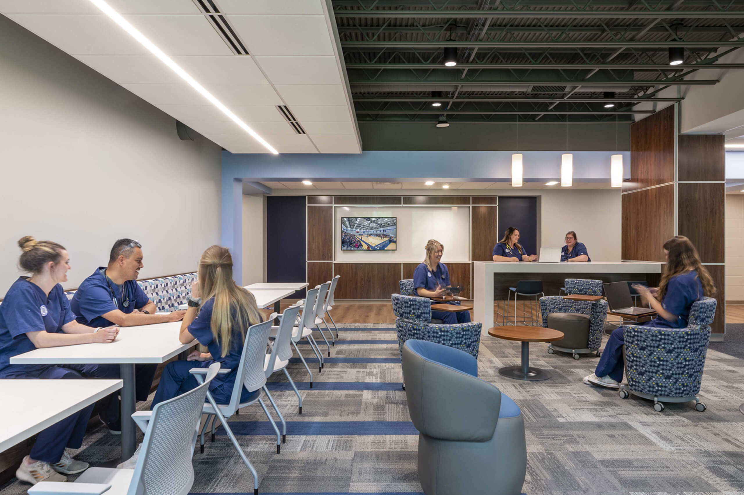 lounge where medical personnel are sitting