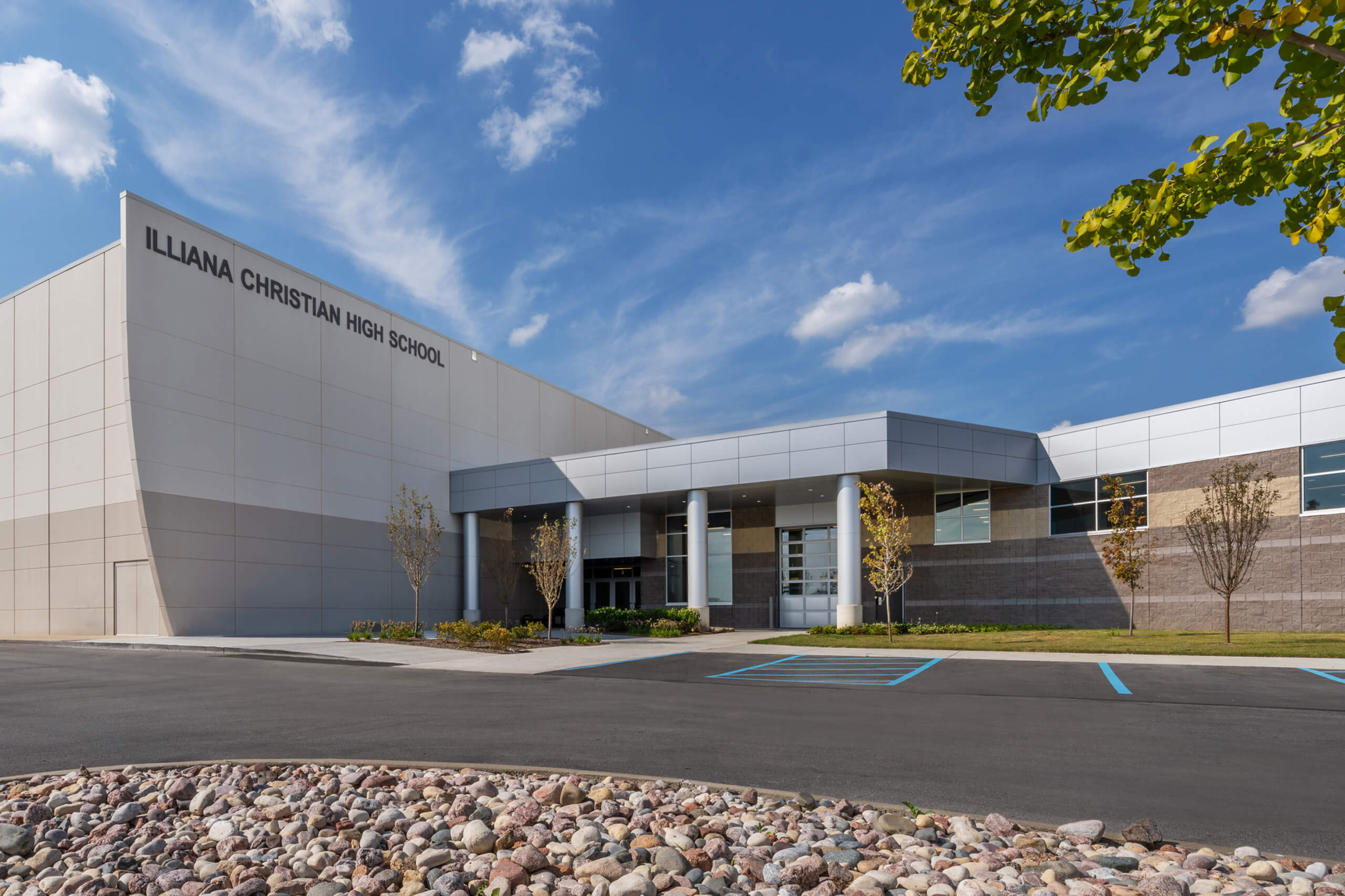 Illiana Christian High School building entrance