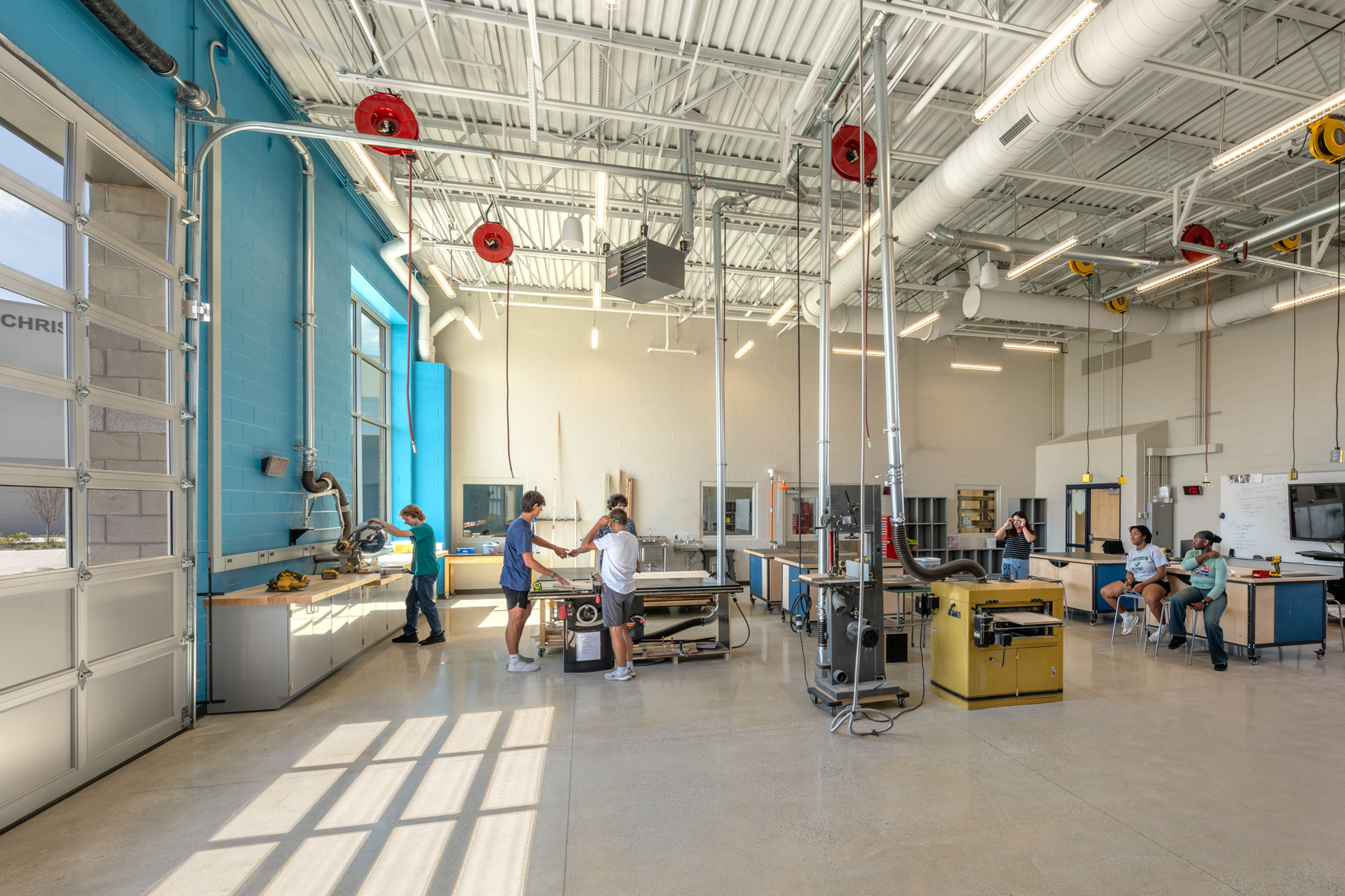 Illiana Christian High School woodshop classroom