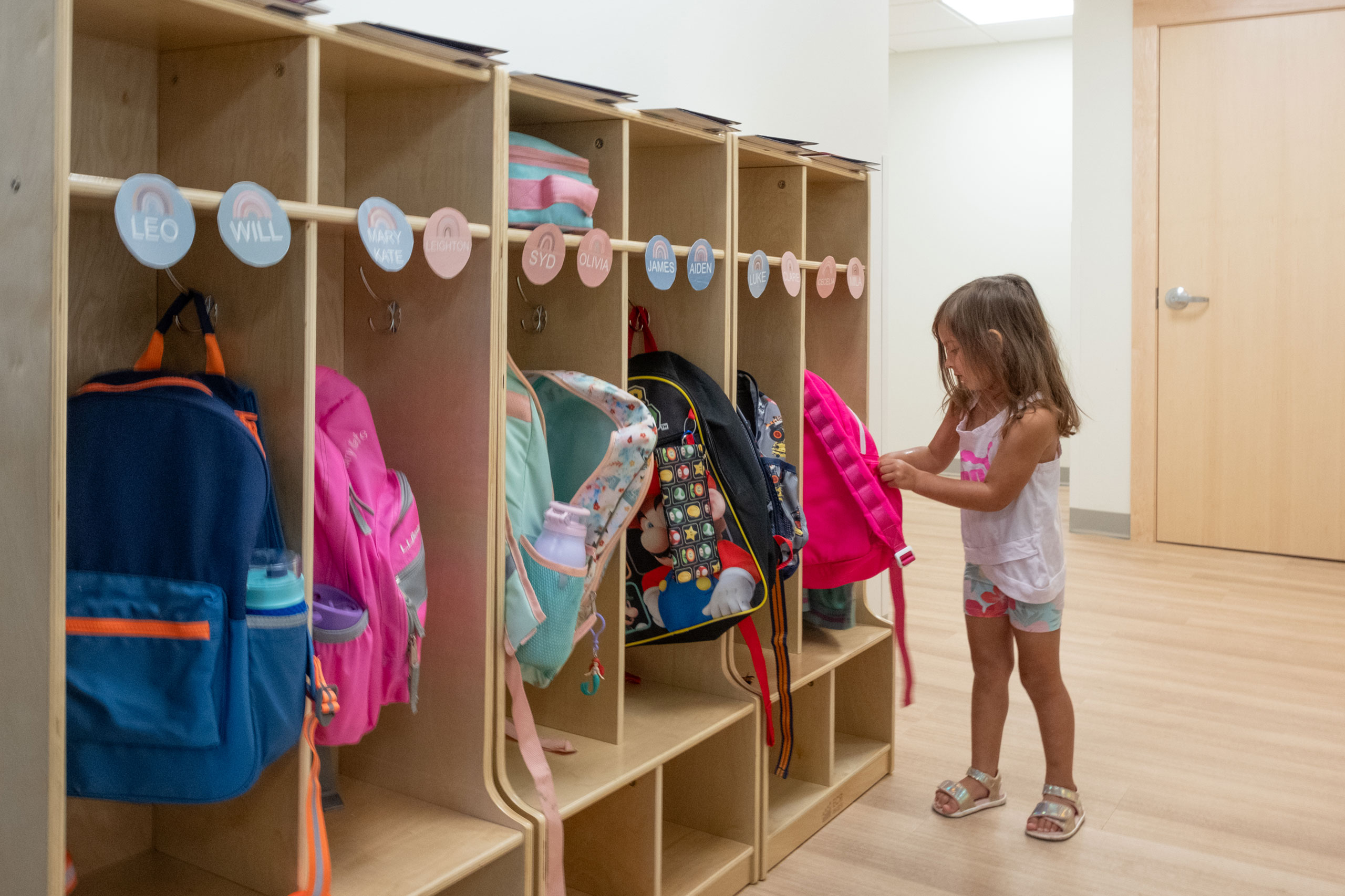 St. Paul the Apostle - Early Childhood Center girl at lockers