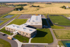 aerial view of Illiana High School and the surrounding areas