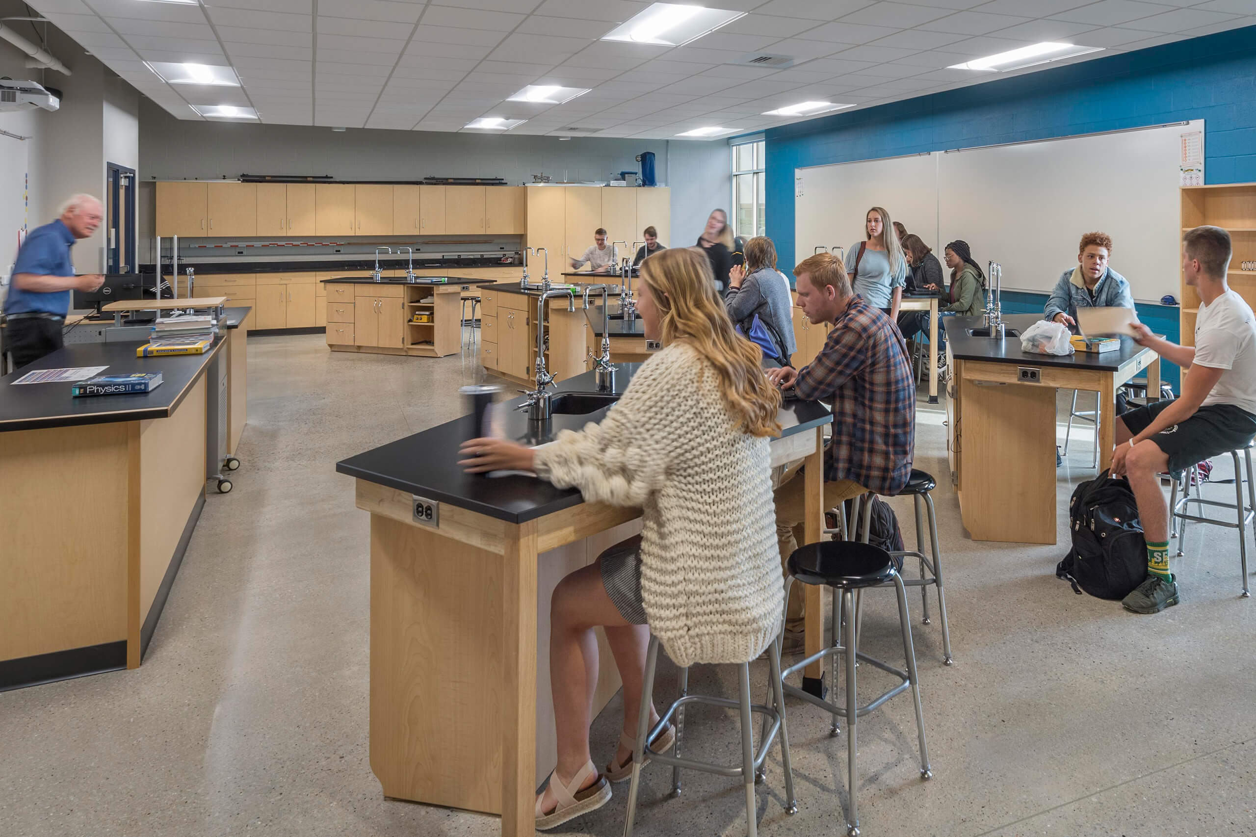 students in a science lab