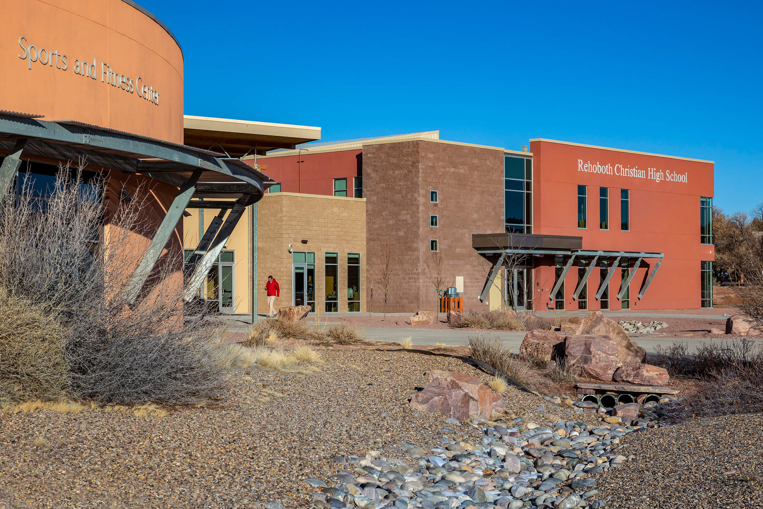 exterior of Rehoboth Christian High School and Sports and Fitness Center